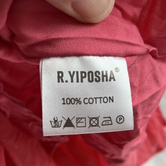 Maxi Dress Size 4 R. Yiposha Smocked Waist Salmon Pink Swiss Dots NWT - Picture 6 of 11